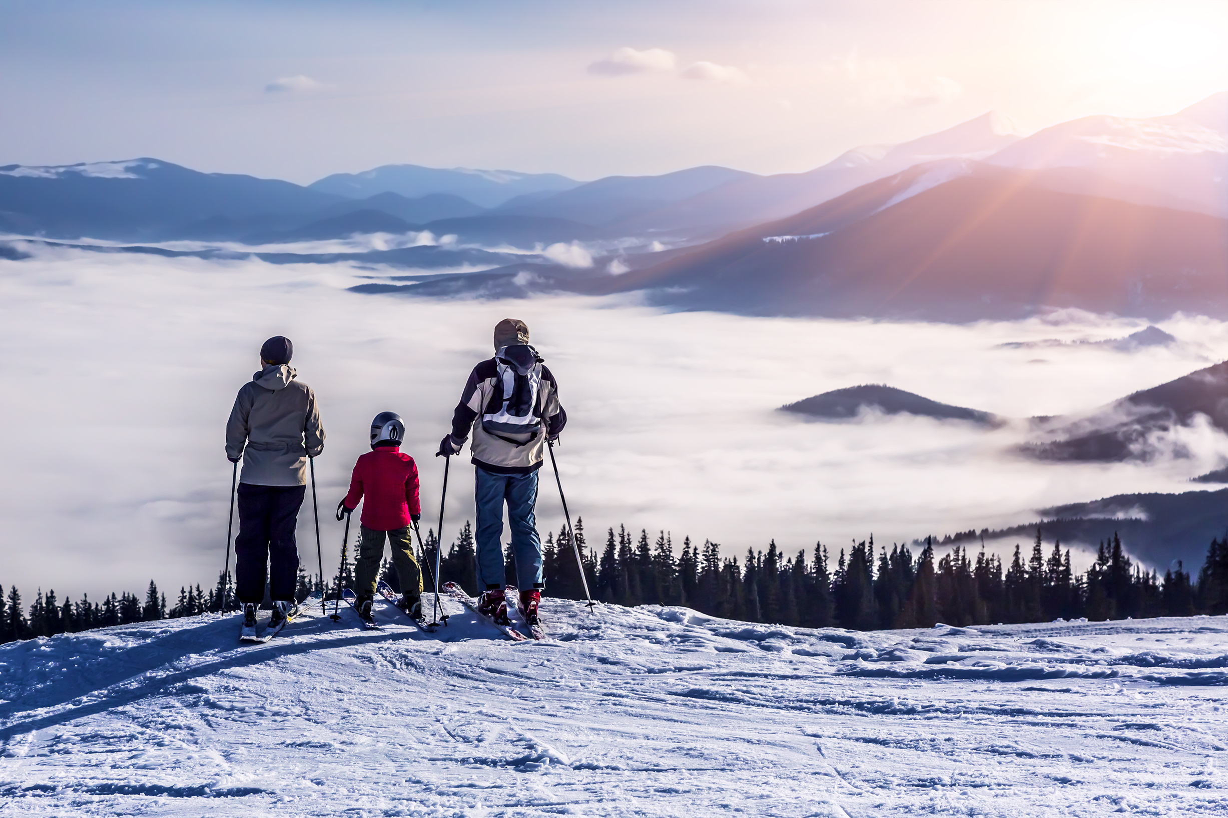 ski with kids family skiing by the sea with three best ski resorts