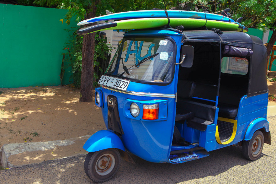 sri lanka the family travel hub surfboards on tuk tuk