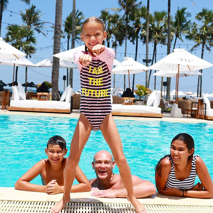 Michael Klim laughing with family