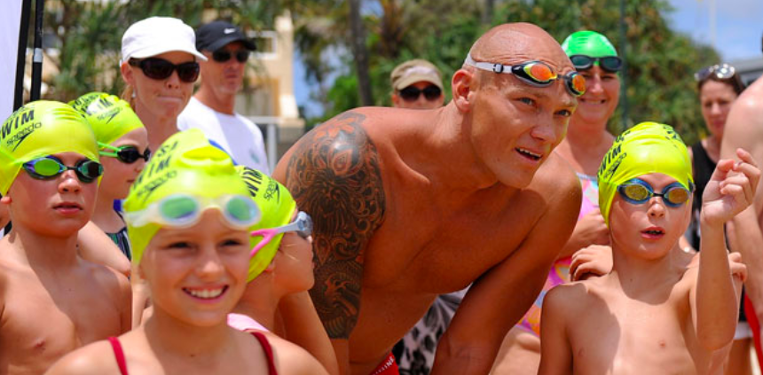 noosa summer swim michael klim and kids